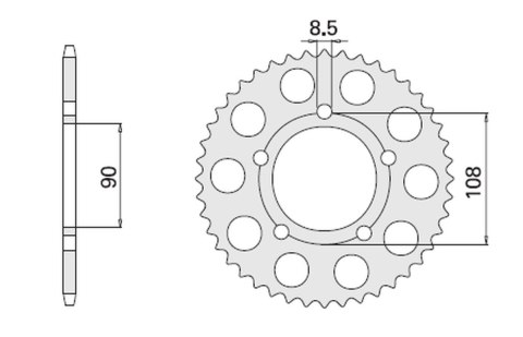 CHT ZĘBATKA TYLNA 1022 38 1022-38 DUCATI 500/600 PANTAH`81-82, PASO 750`87
