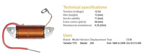 DZE CEWKA ŁADOWANIA YAMAHA YFS200 BLASTER DZE CEWKA ŁADOWANIA YAMAHA YFS200 BLASTER