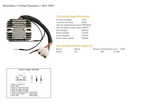 DZE REGULATOR NAPIĘCIA HONDA CB750 FOUR DO 76 DZE REGULATOR NAPIĘCIA HONDA CB750 FOUR DO 76