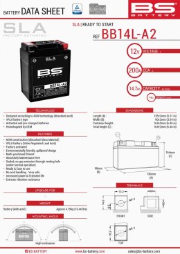 BS AKUMULATOR BB14L-A2 12V 14AH 135X91X167