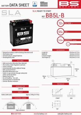 BS AKUMULATOR BB5L-B 12V 5AH 120X60X130