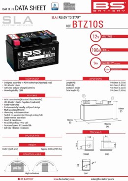 BS AKUMULATOR BTZ10S 12V 8,6AH 150X86X95