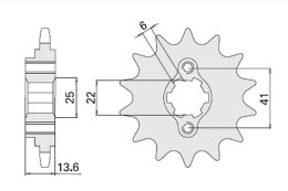 CHT ZĘBATKA PRZEDNIA 293 16 HONDA VT 600 C 88-89 2