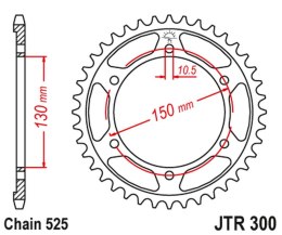JT ZĘBATKA TYLNA 300 48 HONDA XL700V 08-13