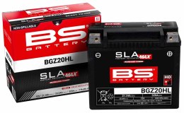 BS AKUMULATOR BGZ20HL MAX FA YTX20HL, YTX20L-BS, YTX20HL-BS, YB18L-A 12V 20AH 176X89X154 BEZOBSŁUGOWY-ZALANY ZWIĘKSZ