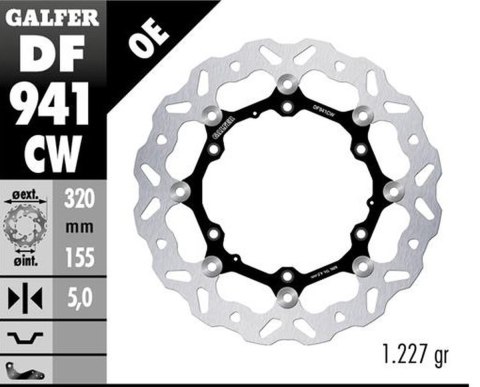 GALFER TARCZA HAMULCOWA PRZÓD KTM 390 ADVENTURE 23-25 HUSQVARNA 401 SVARTPILEN 24-25 WAVE FLOATING 320X155X5MM