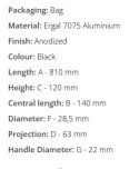 DOMINO KIEROWNICA ALUMINIOWA ERGAL 7075 FATBAR 28MM ŚREDNIA KOLOR SREBRNY