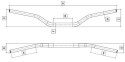 DOMINO KIEROWNICA ALUMINIOWA ERGAL 7075 FATBAR 28MM WYSOKA KOLOR CZARNY