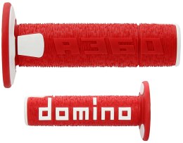 DOMINO MANETKI GRIPY OFF ROAD NEW LAMELAR DWUSKŁADNIKOWE RED/WHITE