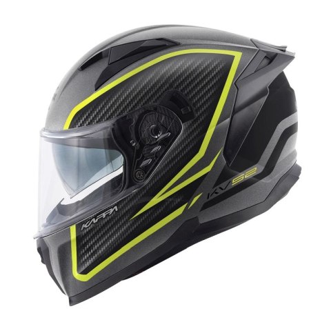 KAPPA KASK KV52 KRONOS INTEGRALNY Z BLENDĄ FLUO MAT CARBON LOOK 61 XL HOMOLOGACJA