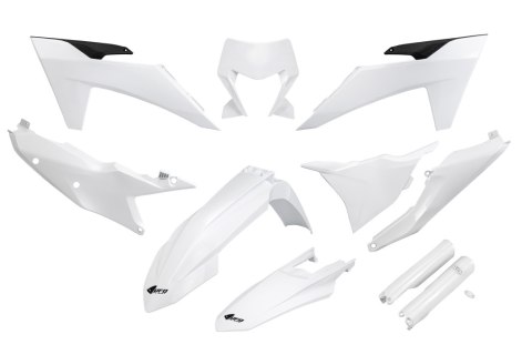 UFO 2024/11 KOMPLET PLASTIKÓW (FULL KIT) Z OSŁONAMI TELESKOPÓW (AMORTYZATORÓW) KTM EXC 150 / 250 / 300 TBI '24-'25, EXC-F 250 /
