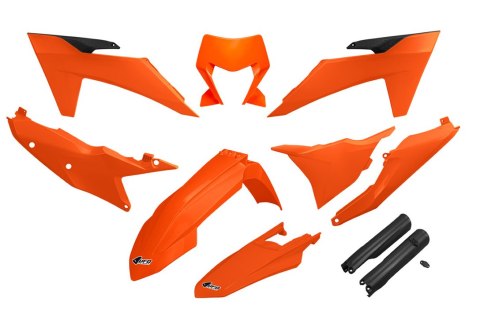 UFO 2024/11 KOMPLET PLASTIKÓW (FULL KIT) Z OSŁONAMI TELESKOPÓW (AMORTYZATORÓW) KTM EXC 150 / 250 / 300 TBI '24-'25, EXC-F 250 /