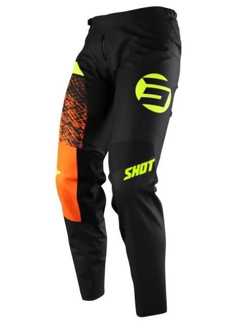 SHOT RACING SPODNIE MOTO DZIECIĘCE/JUNIOR DEVO KID ROLL ORANGE KOLOR CZARNY/POMARAŃCZOWY/ŻÓŁTY ROZMIAR 6/7