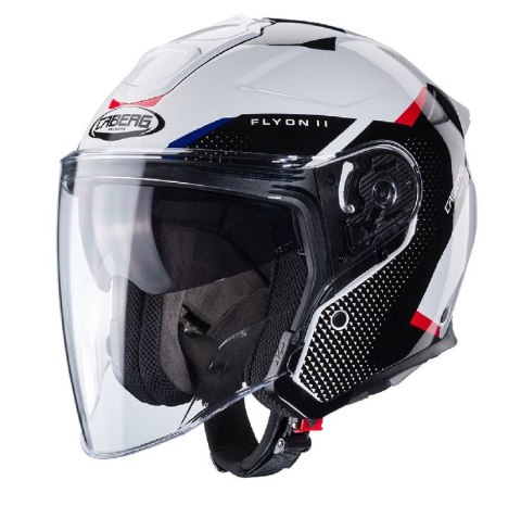 CABERG KASK OTWARTY JET OTWARTY FLYON II BOSS WHITE/BLACK/RED/BLUE M CABERG KASK OTWARTY JET OTWARTY FLYON II BOSS WHITE/BLACK/RED/BLUE M