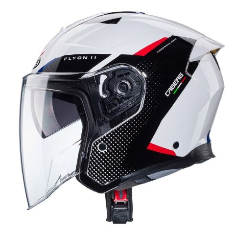 CABERG KASK OTWARTY JET OTWARTY FLYON II BOSS WHITE/BLACK/RED/BLUE M CABERG KASK OTWARTY JET OTWARTY FLYON II BOSS WHITE/BLACK/RED/BLUE M