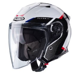 CABERG KASK OTWARTY JET OTWARTY FLYON II BOSS WHITE/BLACK/RED/BLUE S