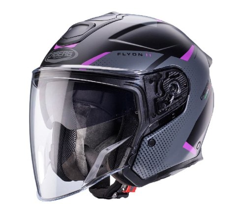 CABERG KASK OTWARTY JET FLYON II BOSS MAT FUKSJA INTENSYWNY ODCIEŃ ROZEGO XS
