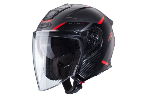 CABERG KASK OTWARTY JET OTWARTY FLYON II BOSS BLACK/GREY/RED MAT S