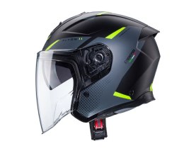 CABERG KASK OTWARTY JET OTWARTY FLYON II BOSS BLACK/GREY/ŻÓŁTY FLUO MAT M