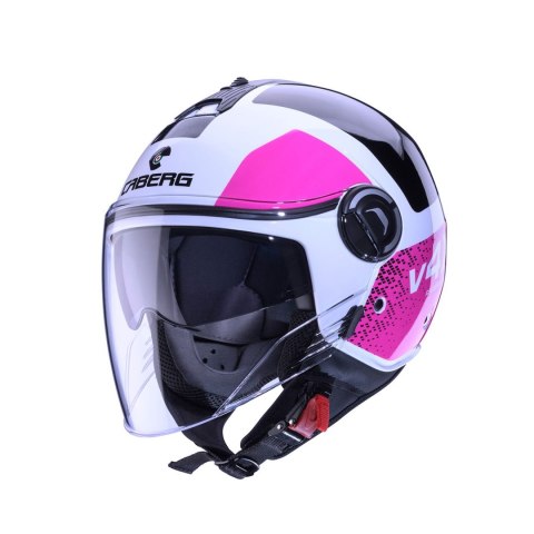 CABERG KASK OTWARTY JET Z BLENDĄ RIVIERA V4X ALPHA FUKSJA INTENSYWNY ODCIEŃ ROZEGO XS