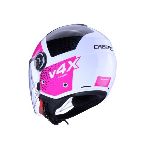 CABERG KASK OTWARTY JET Z BLENDĄ RIVIERA V4X ALPHA FUKSJA INTENSYWNY ODCIEŃ ROZEGO XS