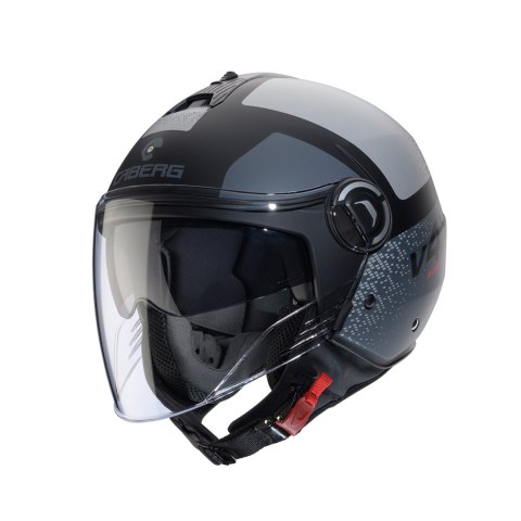 CABERG KASK OTWARTY JET Z BLENDĄ MODEL RIVIERA V4X ALPHA BLACK MAT/GREY L