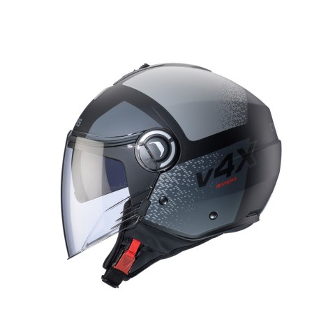 CABERG KASK OTWARTY JET Z BLENDĄ MODEL RIVIERA V4X ALPHA BLACK MAT/GREY L