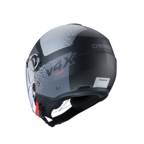 CABERG KASK OTWARTY JET Z BLENDĄ MODEL RIVIERA V4X ALPHA BLACK MAT/GREY L
