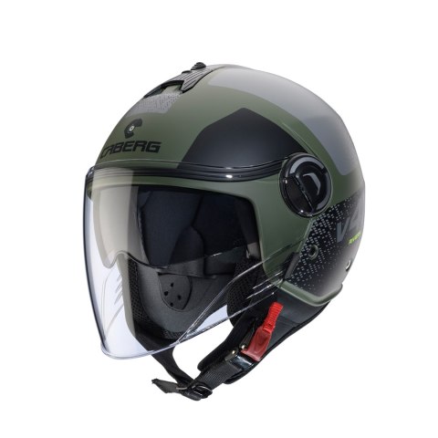 CABERG KASK OTWARTY JET Z BLENDĄ RIVIERA V4X ALPHA GREEN/BLACK/GREY MAT L