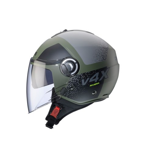CABERG KASK OTWARTY JET Z BLENDĄ RIVIERA V4X ALPHA GREEN/BLACK/GREY MAT L