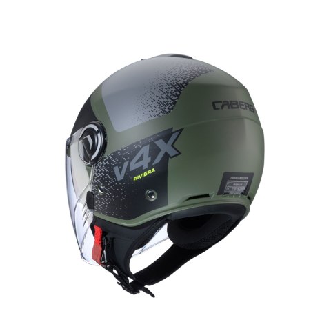 CABERG KASK OTWARTY JET Z BLENDĄ RIVIERA V4X ALPHA GREEN/BLACK/GREY MAT L
