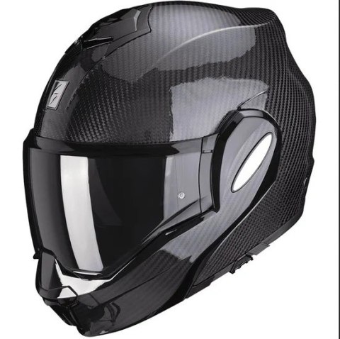 SCORPION KASK SZCZĘKOWY SZCZĘKA DO TYŁU EXO-TECH CARBON SOLID POŁYSK KARBON XXL