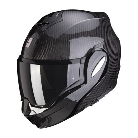 SCORPION KASK SZCZĘKOWY SZCZĘKA DO TYŁU EXO-TECH CARBON SOLID POŁYSK KARBON XXL