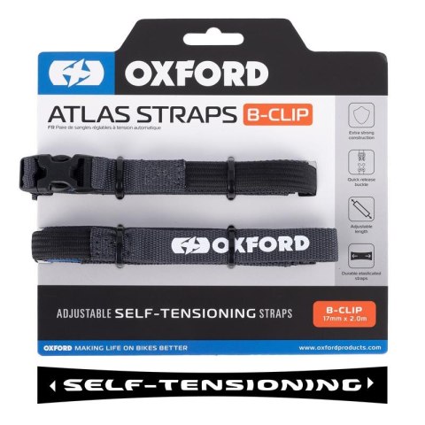 OXFORD PASY TRANSPORTOWE ATLAS B-CLIP 17MM X 2M 2 SZTUKI W ZESTAWIE GREY
