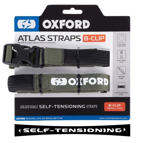 OXFORD PASY TRANSPORTOWE ATLAS B-CLIP 26MM X 2M 2 SZTUKI W ZESTAWIE KHAKI