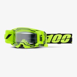 100 PROCENT GOGLE ARMATIC FORECAST ROLL-OFF NEON YELLOW - CLEAR LENS -
