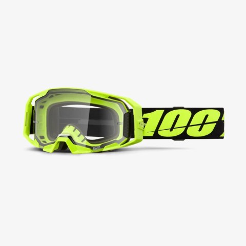 100 PROCENT GOGLE ARMATIC NEON YELLOW - CLEAR LENS -
