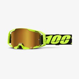 100 PROCENT GOGLE ARMATIC NEON YELLOW - MIRROR TRUE GOLD LENS -