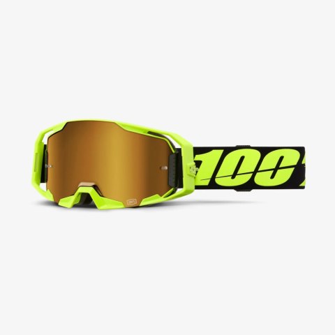 100 PROCENT GOGLE ARMATIC NEON YELLOW - MIRROR TRUE GOLD LENS -