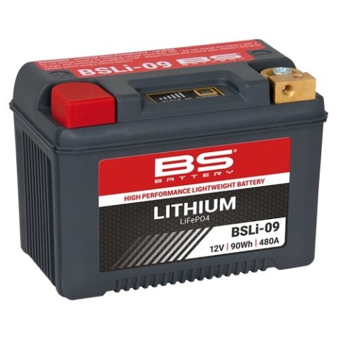 BS AKUMULATOR LITOWO-JONOWY ZE WSKAŹNIKIEM NAŁADOWANIA LIFEPO4 BSLI-09 (148X86X105) (12,8V,480A,90WH,7,5AH) (YTX16H,YTX20H,YTX20 BS AKUMULATOR LITOWO-JONOWY ZE WSKAŹNIKIEM NAŁADOWANIA LIFEPO4 BSLI-09 (148X86X105) (12,8V,480A,90WH,7,5AH) (YTX16H,YTX20H,YTX20
