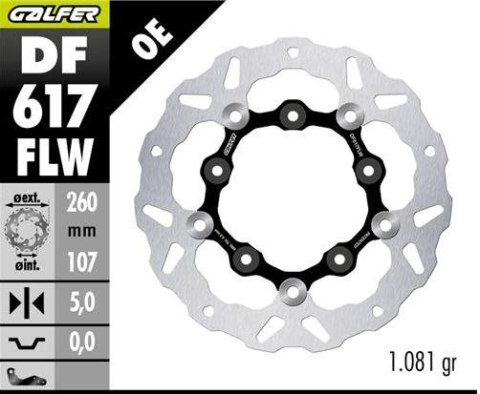GALFER TARCZA HAMULCOWA PRZÓD KTM 890SMT 23-25 WAVE FLOATING 260X107X5MM
