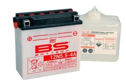 BS AKUMULATOR 12N5, 5-4A 12V 5, 5AH 135X60X130 OBSŁUGOWY-ELEKTROLIT OSOBNO 70A 6 UE2019 1148