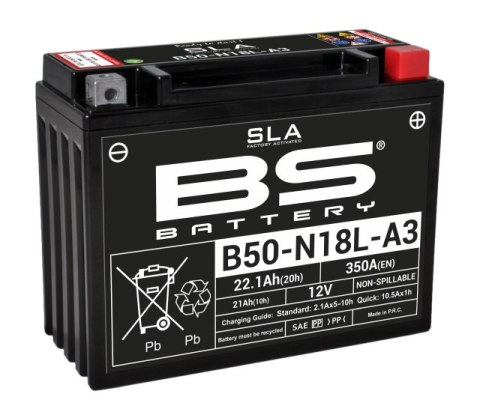 BS AKUMULATOR B50-N18L-A3 Y50-N18L-A3 12V 20AH 205X90X162 OBSŁUGOWY -ELEKTR