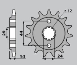 CHT ZĘBATKA PRZEDNIA 348 17 HONDA VT 750C 97-04