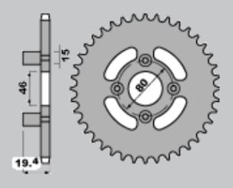 CHT ZĘBATKA TYLNA 319 50 FANTIC 50 RG6 319-50