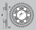 CHT ZĘBATKA TYLNA 3555 38 APRILIA AF1 125 90-93