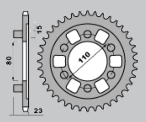 CHT ZĘBATKA TYLNA 3555 38 APRILIA AF1 125 90-93 CHT ZĘBATKA TYLNA 3555 38 APRILIA AF1 125 90-93