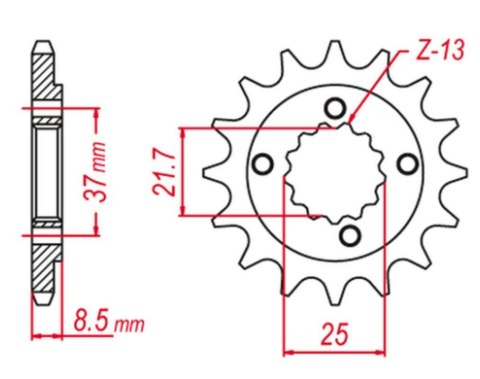 GROSSKOPF ZĘBATKA PRZEDNIA 350 14 XR600 91-00 ,TRX GROSSKOPF ZĘBATKA PRZEDNIA 350 14 XR600 91-00 ,TRX