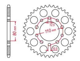 GROSSKOPF ZĘBATKA TYLNA 45 HONDA VFR750 86-89 CBX