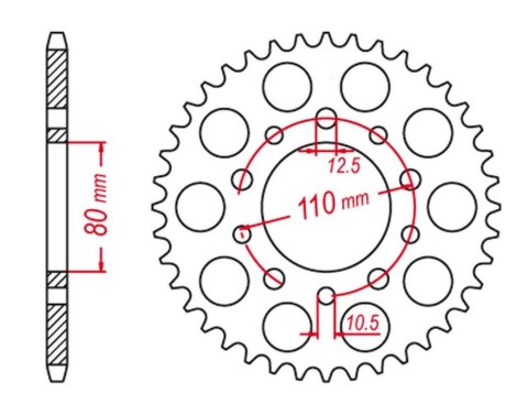 GROSSKOPF ZĘBATKA TYLNA 45 HONDA VFR750 86-89 CBX GROSSKOPF ZĘBATKA TYLNA 45 HONDA VFR750 86-89 CBX